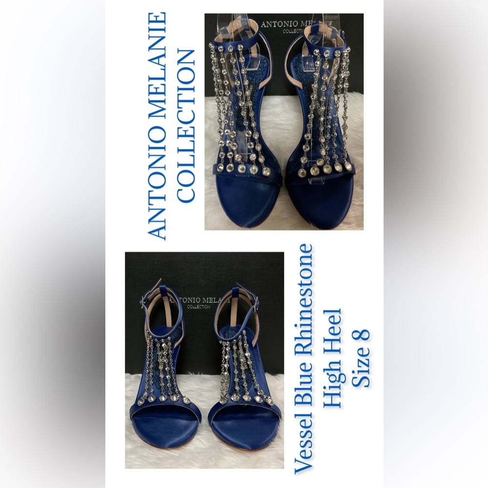 Antonio Melani Blue Rhinestone High Heel Sandals